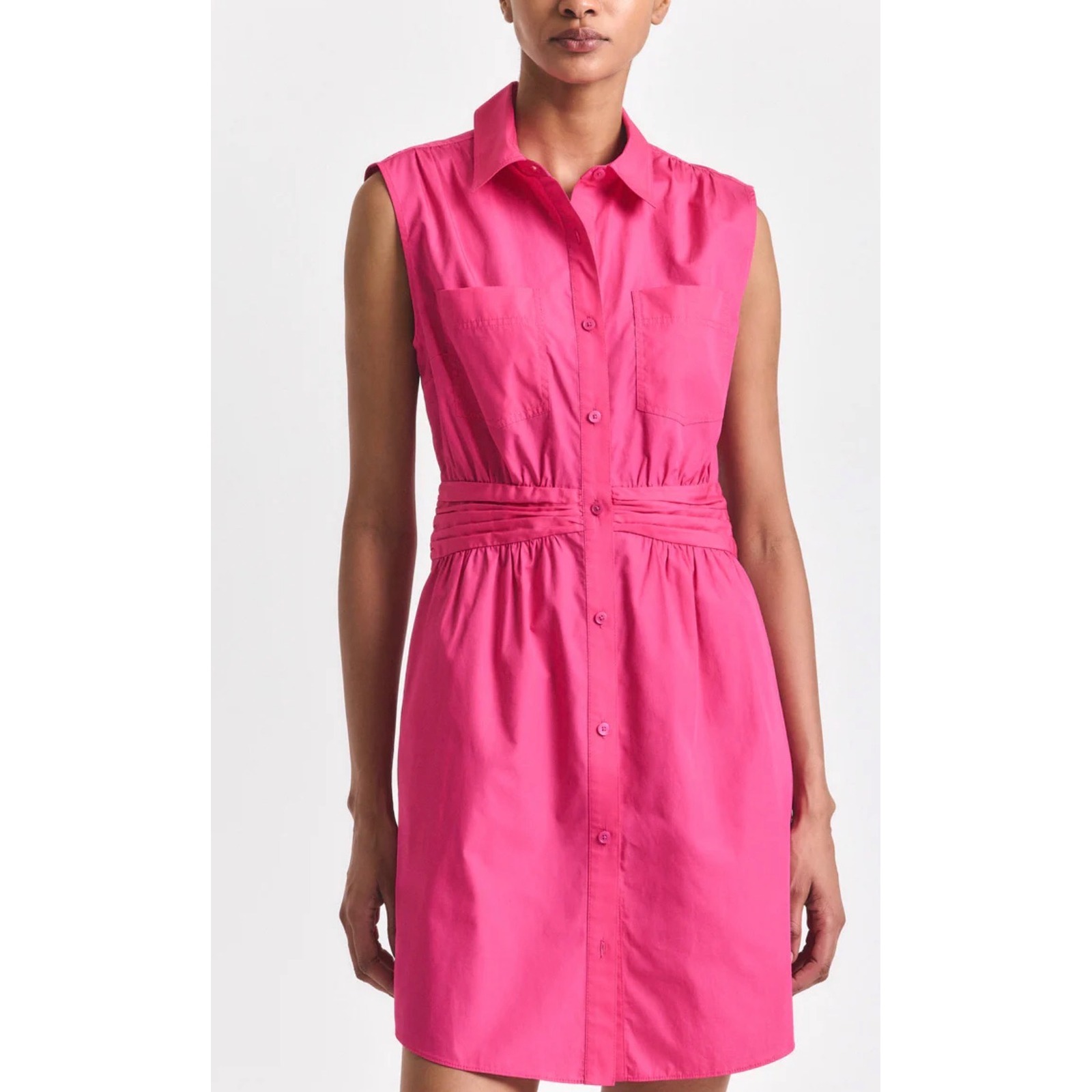 Nwot Derek Lam 10 Crosby Cora Sleeveless Cotton Shirtdress Pink Magenta Sz 6